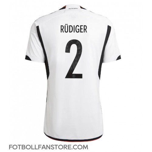 Tyskland Antonio Rudiger #2 Hemma matchtröja VM 2022 Kortärmad Billigt
